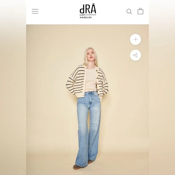 dRA LOS ANGELES (FROM ANTHROPOLOGIE) %100 COTTON AMARA STRIPED CARDIGAN - Picture 12 of 15